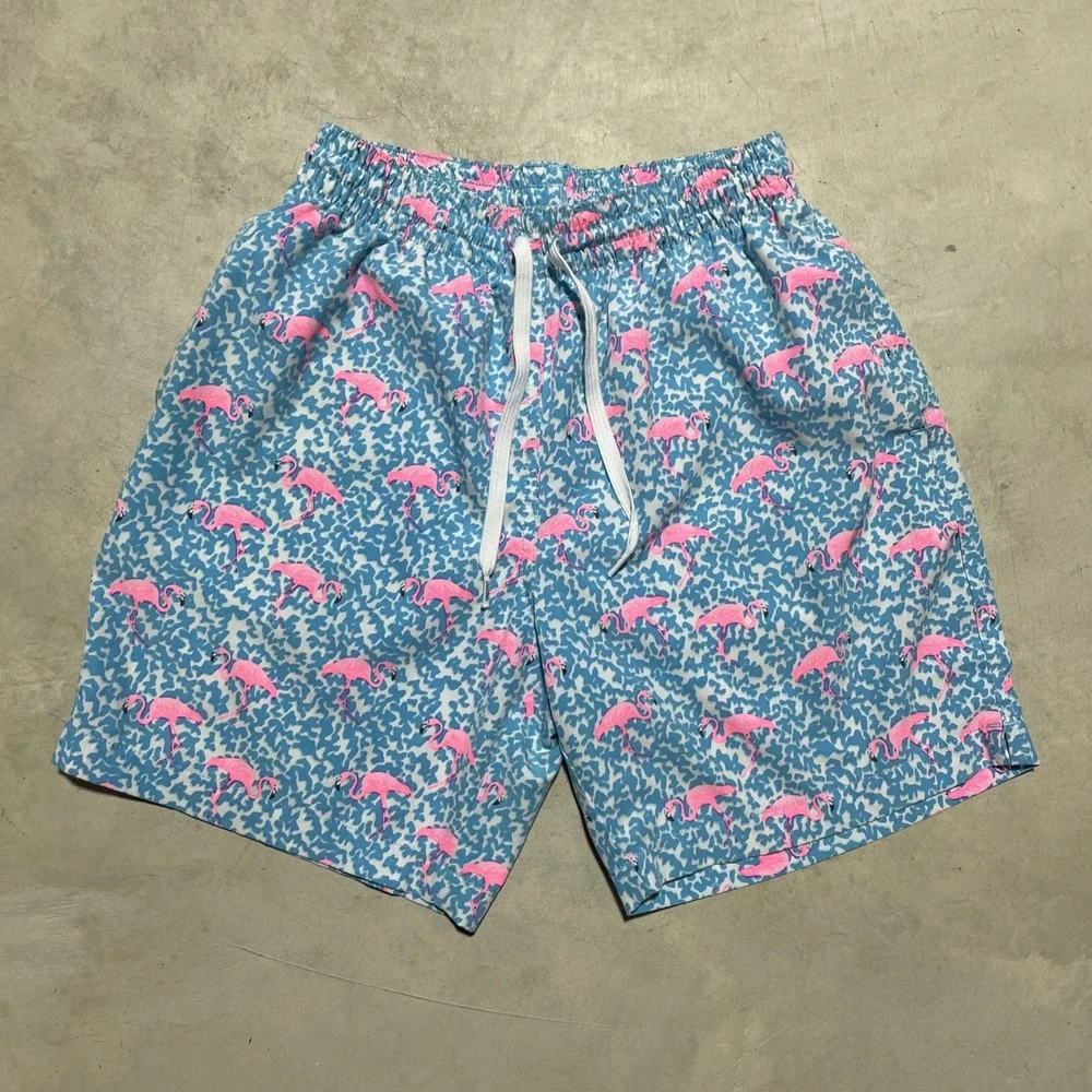 Chubbies Swim Shorts Men's Size SZ XS Pink Flamingos Lined Swim Trunks
